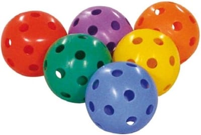 Megaform Floorhockey set - 6 ballen in 6 kleuren voor indoor gebruik