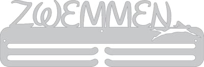 Zwemmen Medaillehanger 2 bars RVS (35cm breed) - Nederlands product - incl. cadeauverpakking - sportcadeau - topkado - medalhanger - medailles - zwemsport