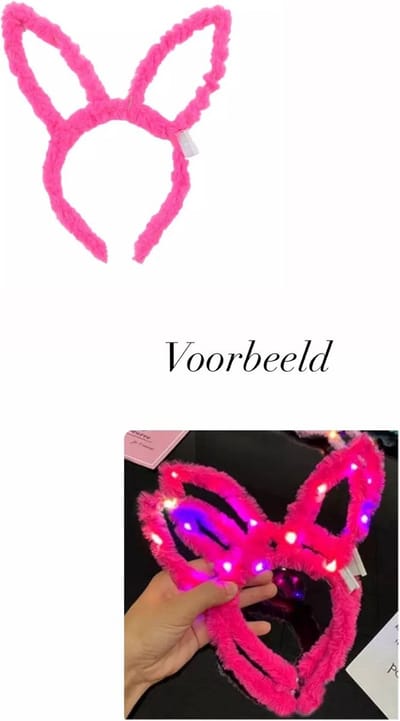 Akyol - Konijnen hoofdband – Konijn – lichtgevende haarband – vacht - dieren - oren-konijn diadeem- – oren konijn -vossenoor -carnaval -feest - haarband -diadeem-festival - accesoires – verjaardag – verassing – cadeau