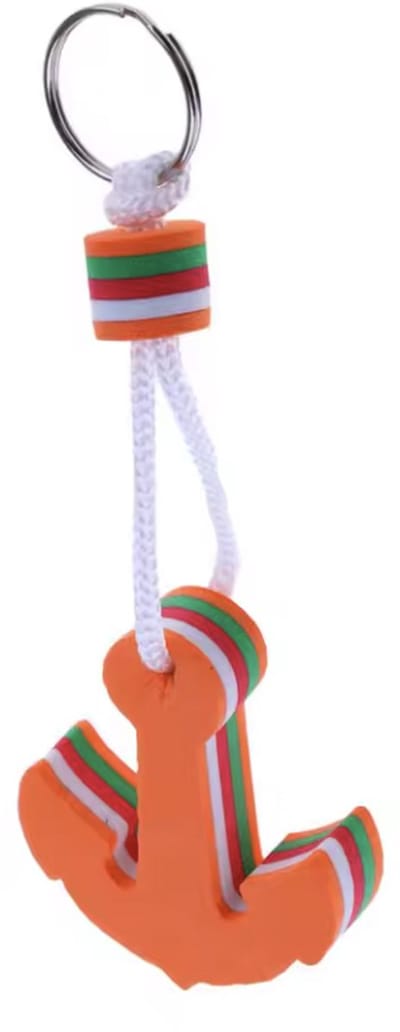 Sleutelhanger die blijft drijven - Drijvende Sleutelhanger - Foam - Floatable keychain - Watersport sleutelhanger - 1 stuk - Anker - Oranje - CHPN