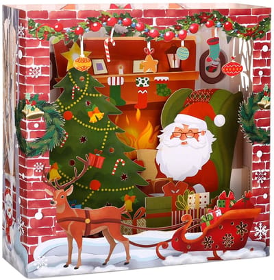 Dailygoods- Wenskaart Pop-up - 3D Wenskaart - Kerstwenskaart 15 x 15 x 5 cm - Wenskaarten Set - Met Envelop - Geschikt voor Kinderen en Volwassenen - Kerstkaart
