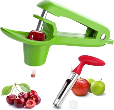 Cherry Pit Verwijderaar voor Thuis en Reizen - Geschikt voor Kersen, Olijven en Dadelstenen, Inclusief Appel Pit Verwijderaar