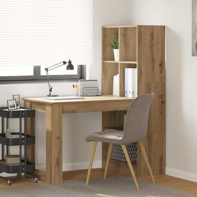 vidaXL - Bureau - Artisan - Eiken - Bewerkt - hout - 122 - x - 67 - x - 145 - cm