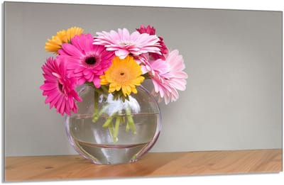 TMK ArtDeko - Keukenbeschermer van Glas - 80x52 cm - Kleurvolle Bloemenprint