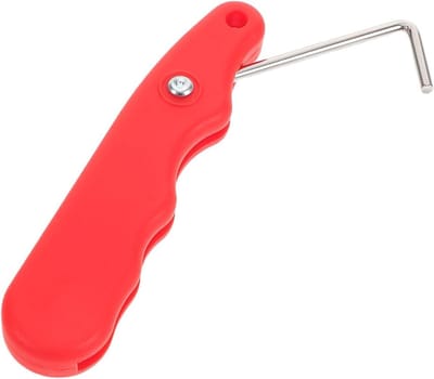 Veterspanner Schaatsen - Schoenveter Tool - Veters Strak Trekken - Opvouwbaar Ontwerp - 9.2 x 2.7 cm - Rood