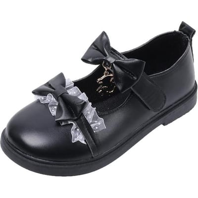 Gothic Lolita Strik Beer Mary Jane Schoenen Dames Schattig Kawaii Platform Platte Schoenen Vrouwen Mode Ontwerper Gespsluiting Leren Schoenen 37