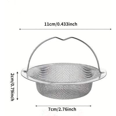 Roestvrijstalen gootsteenfilter Doucheafvoergatfilter met handvat Gootsteenzeef Afvoerputje voor keuken zilver