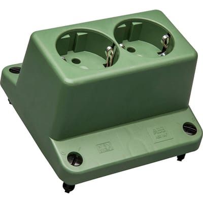 ABB 3640 Dubbele Schuko Socket Afdekking Groen Gerecycled - 1SPA007130F9250