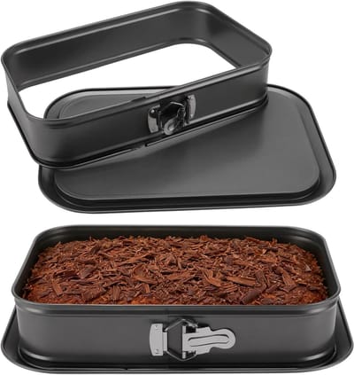Rechthoekige Cakevorm - Springvorm Bakvorm - Taarten Bakken - Verwijderbare Bodem - 35x24cm - Zwart
