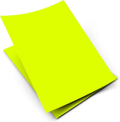 Reclame Kaart A4 - Prijskaart - Geel - Pak 50 Stuks - Fluo Geel - Karton - Papier - Zware kwaliteit