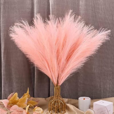 30 Stuks 55 cm Kunstmatige Pampas Grassen - Fluffy Droogbloemen voor Bohemian Decoratie en Bruiloften (Roze)