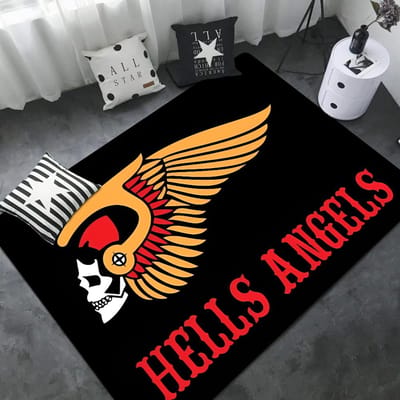 Hell Angels Vintage Print Motorfiets Logo Deurmat Scandinavische Stijl Huis Deurmat Badkamer-Toilet Matten Slaapkamer Bedmatten 40x60cm