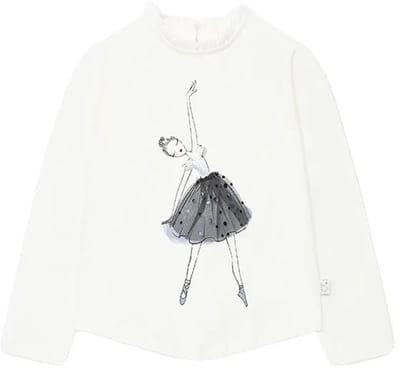 Boboli Stretch Knit T-shirt Met Lange Mouwen Wit 8 Years Meisjes
