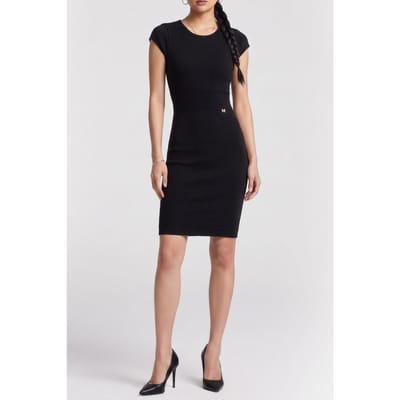 GUESS Aabish Fitted Dress Jet Black A996 Taglia: 36 | Abiti Midi Outlet | Donna | Nero