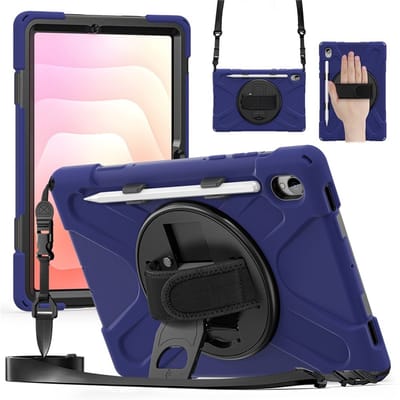 Coverup Tablethoes geschikt voor Samsung Galaxy Tab S11 Hoesje - Heavy Duty Case met Schouderstrap - Blauw