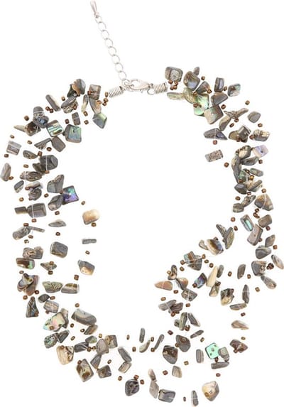 Behave® Ketting zwevende kralen schelp bruin – 42 cm