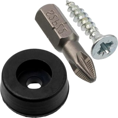 Meubelglijders Schroefbaar - Vloerbeschermers - Meubels Verplaatsen - Inclusief Schroeven en Bit - 17mm Rond Rubber - Zwart