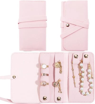 Reisjuwelentas van PU-leer - Draagbare organizer voor oorbellen, kettingen, ringen en armbanden, ideaal als cadeau voor vrouwen, tangle-vrij en compact formaat