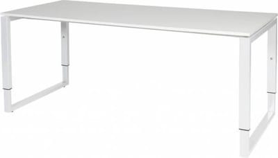 Verstelbaar Bureau - Domino Plus 180x80 grijs - wit frame