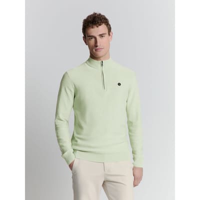 No Excess Pullover Half Zip Melange Mint  L