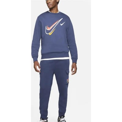 Nike Multi Swoosh trainingspak voor heren met ronde hals in marineblauw