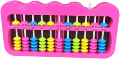 Telraam Rekenkundig - Abacus Wiskunde - Wiskunde Leren - 11 Rijen 5 Kralen - 20x10.5cm - Roze