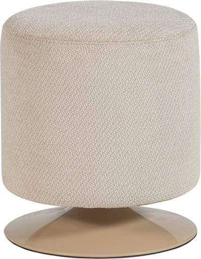WOOOD Islen Poef Met Draaivoet - Bouclé - Beige - 47x39x39