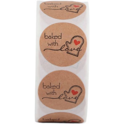 500 STUKS Decoratieve Sticker met Bakontwerp voor DIY Dessertdozen white