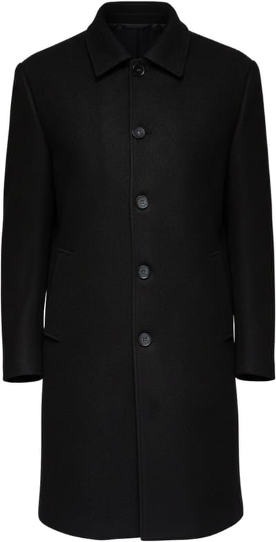 OMBRE Jas - Lange Mouw - Knopen - Effen Zwart S