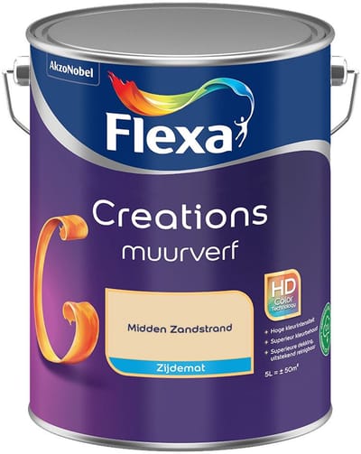 Flexa - Creations Muurverf Zijdemat - Midden Zandstrand - Mengverf - 5 L