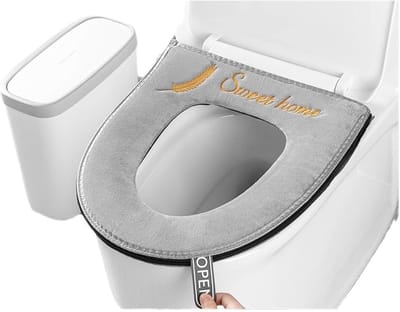 Universele Toiletzittinghoes met Ritssluiting - Warm, Wasbaar en Waterdicht Zitkussen Grijs