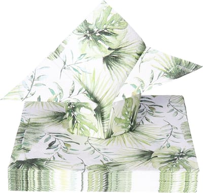 Ambiente Tafel diner servetten - Jungle bladeren thema - 20x stuks - 33 x 33 cm