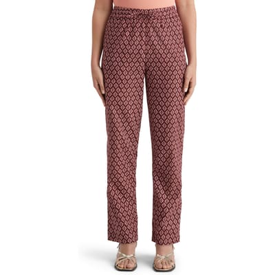 Scotch & Soda Gia Block Print Pull On Pant Geo Flower Bordeaux Taglia: S/32 | Pantaloni da tuta Outlet | Donna
