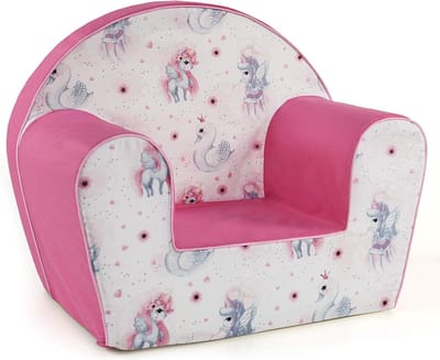 Zachte Minky Sofa Stoelkruk voor Kinderen - Eenhoorn Roze