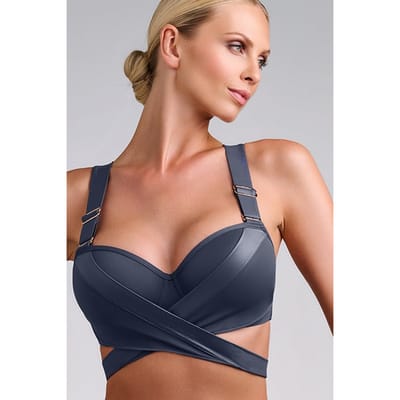 Marlies Dekkers Cache Coeur Steel Grey Plunge Balcony Bikini Top Size: 70D | Bikinis Outlet | Dames | Grijs