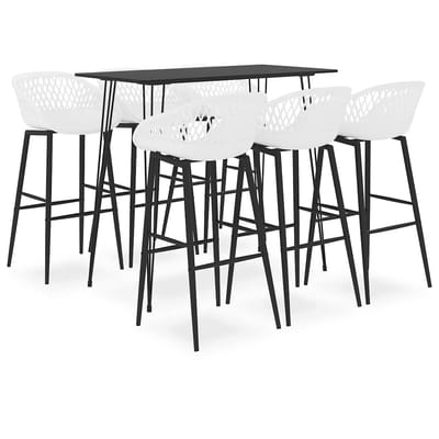 vidaXL - 7-delige - Barset - zwart - en - wit