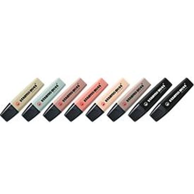Markeerstift STABILO® BOSS Original NatureCOLORS, wigvormige punt, lichtecht, sneldrogend, geassorteerde kleuren, 8 stuks
