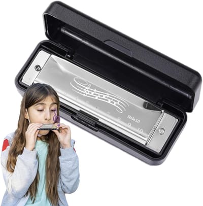 Diatonische Mondharmonica - Muziek Instrument - Muziek Leren - 10 Gaten Ontwerp - 12 x 4.7 x 4.2 cm - Zilver