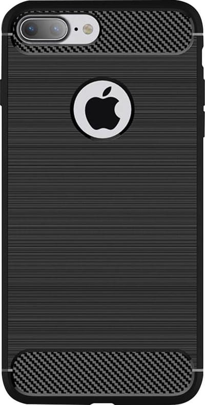 Peachy Zwart Carbon Armor geschikt voor iPhone 7 Plus 8 Plus TPU hoesje