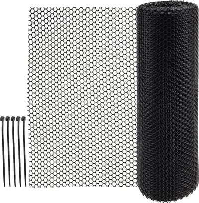 Plastic Fence - Zwarte Tuinhekken - 40 cm x 10 m - Hexagonale Wicker - Tuinaccessoires - Creatieve Decoratie