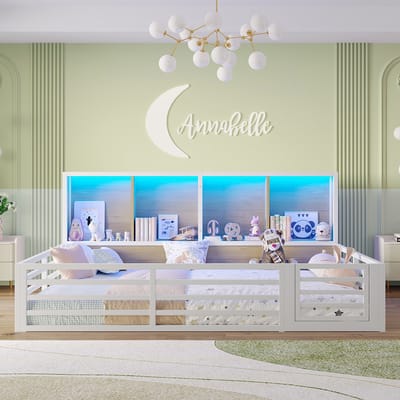 Pugsdrly Hekbed, 140 x 200 cm, dagbed, platform, bedzijde met opbergvak, bed met lattenbodem (zonder matras), balustrade, metaal, wit