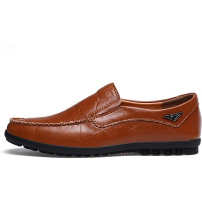 Echt Leer Heren Casual Schoenen Luxe Heren Loafers Mocassins Ademend Slip-on Zwart Rijschoenen Plus Maat 37-47 42 brown