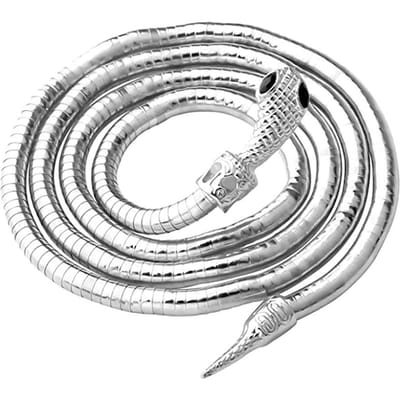 Hip Hop Punk Coole Onregelmatige Buigende Metalen Slang Ketting Dier Verstelbare Slang Meerlaags gray