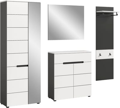 Canu garderobe opstelling C33 wit, grijs.