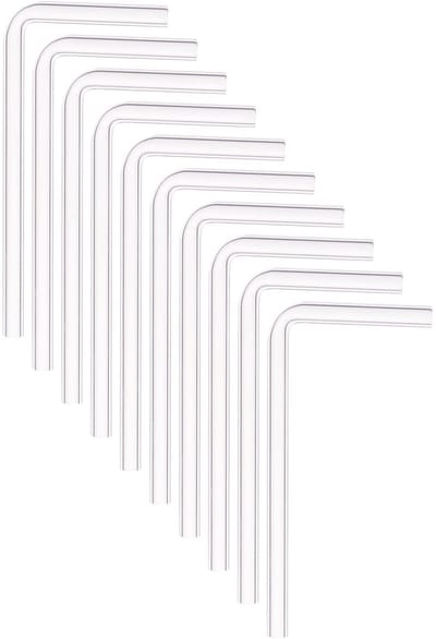 Dailygoods- Gebogen Buis 90 Graden - Glazen Leveringsbuis - L-vorm - 10 Stuks - Gatdiameter 4mm - Buiswanddikte 7mm - Glasbuis