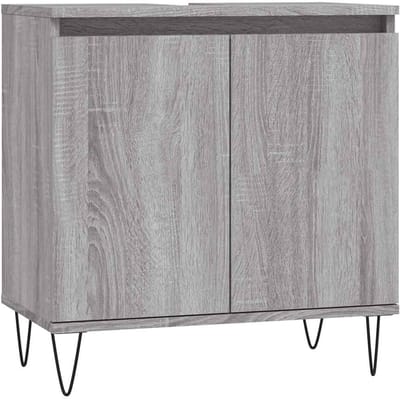 vidaXL - Badkamerkast - 58x33x60 - cm - bewerkt - hout - grijs - sonoma - eikenkleurig