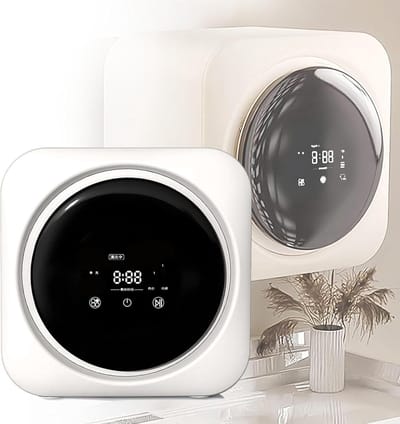 Mini Wasmachine Droger - Compacte Wasdroger - Kleine Kleding Wassen - 2-in-1 Combinatie - 3.5 Liter - Zwart