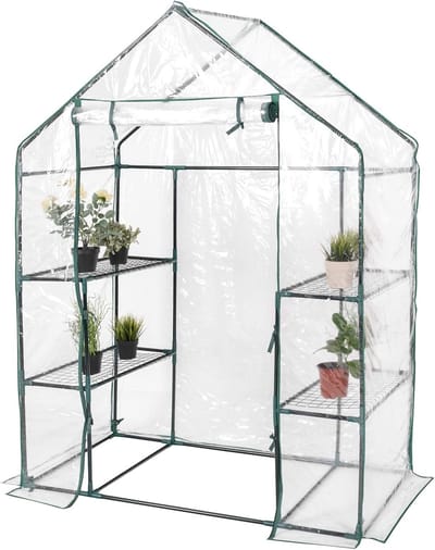 KOMFOTTEU Foliekas, broeikas met pvc-folie, broeikas walk-in design, tomatenkas voor bloemen en planten, 147 x 73 x 195 cm (pvc-folie)