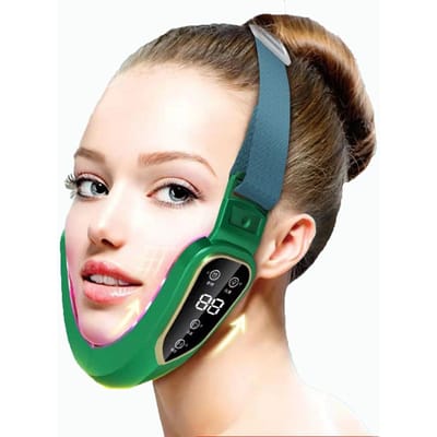 KBT Gezicht Led Lichttherapie Apparaten Photon Bandage Microstromen Afslanken Band Verwijderen Dubbele Kinlift V-vorm Wang Lifting apparaat groen