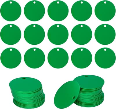 25x Ronde Aluminium Graveerstiften Diameter 4 cm - Groene Stempelplaten voor Labels